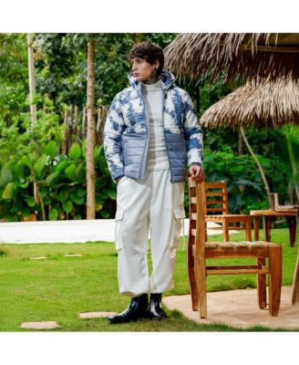 Men's Coin Grey Dye-Block Quilt Puffer Jacket