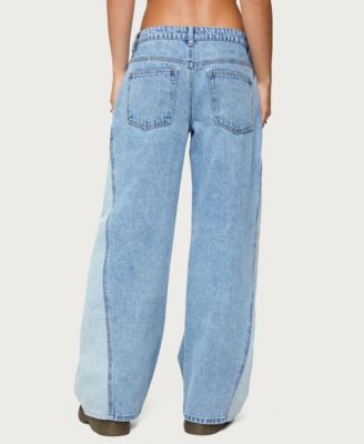 Women's Genna Contrast Panel Low Rise Jeans