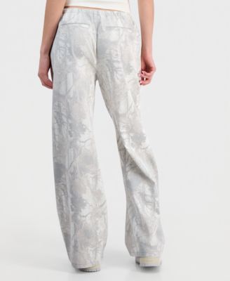 Juniors' Woodland Camo Drawstring Jeans