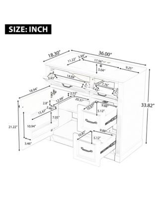 Bathroom Vanity with Sink 4 Drawers Soft Close Door and Adjustable Shelf