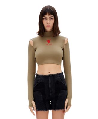 Women's Cotton Long Sleeve Crop Top