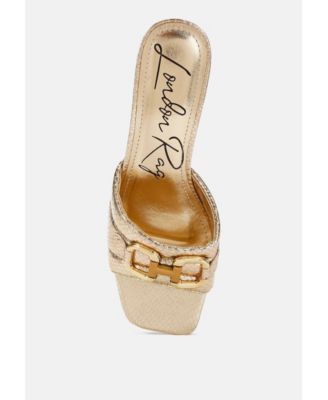 Womens Bellamy Horsebit Detail Snake Print Sandals