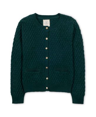 Women's Organic Herringbone Stitch Cardigan Sweater