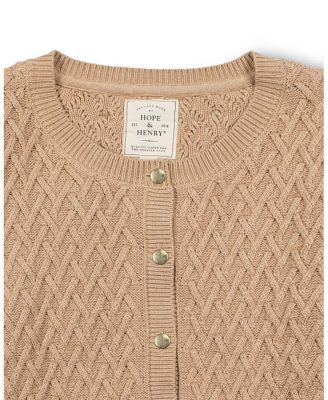 Women's Organic Herringbone Stitch Cardigan Sweater