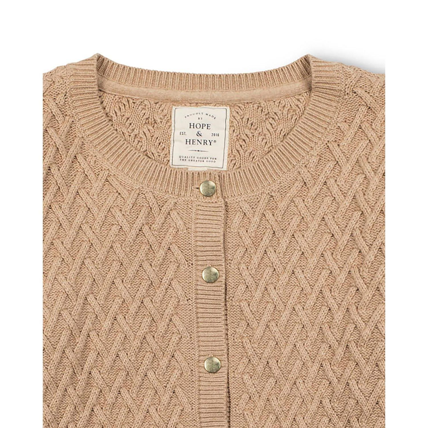Women's Hope and Henry Organic Herringbone Stitch Cardigan Sweater