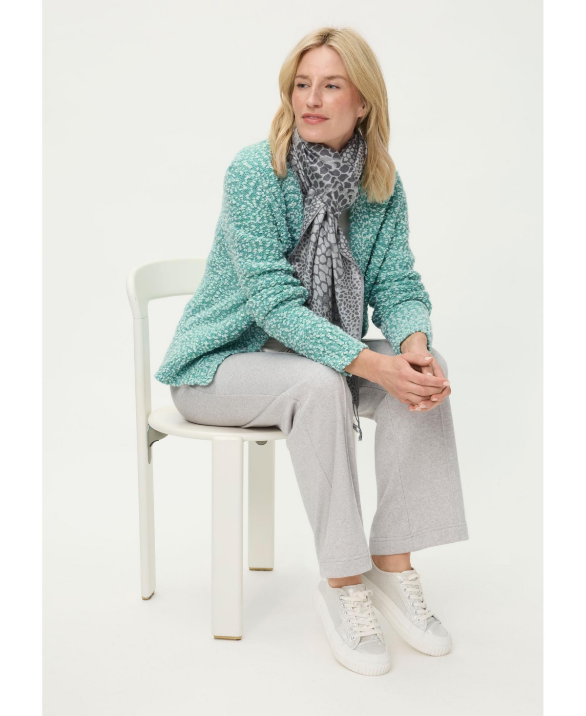 Olsen Women's Two-Tone Boucle Cardigan