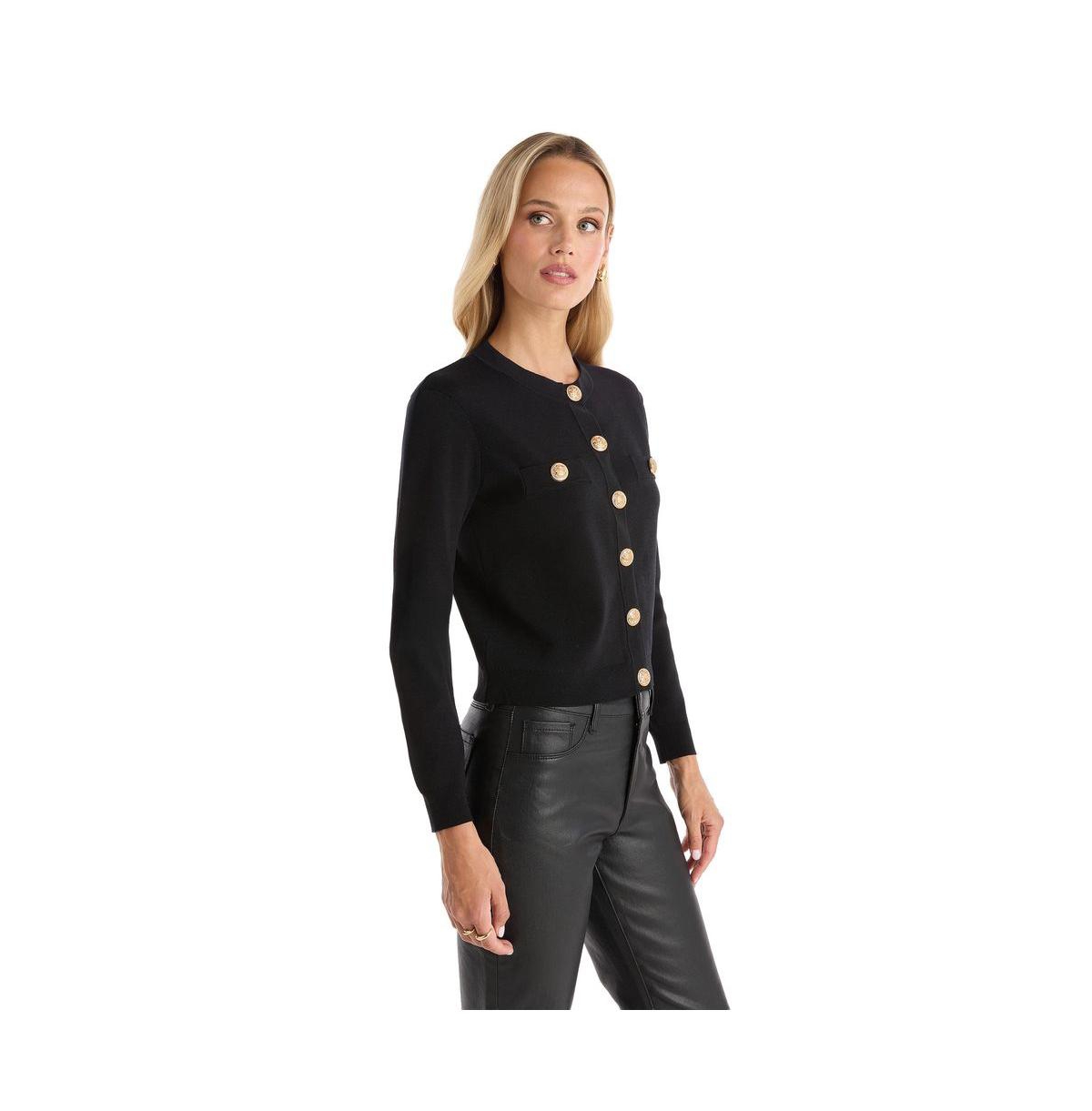 The Noli Shop Women's Loretta Knit Cardigan Top - Black