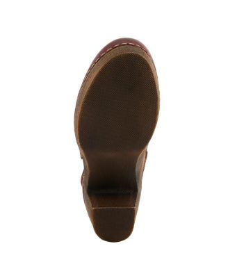 Women's Bridgitte Hand-Painted Mary Jane – Leather Floral Strap Heel With Arch Support