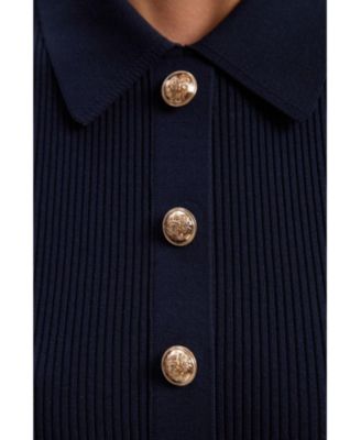 Women's Rib Knit Color Block Midi Dress