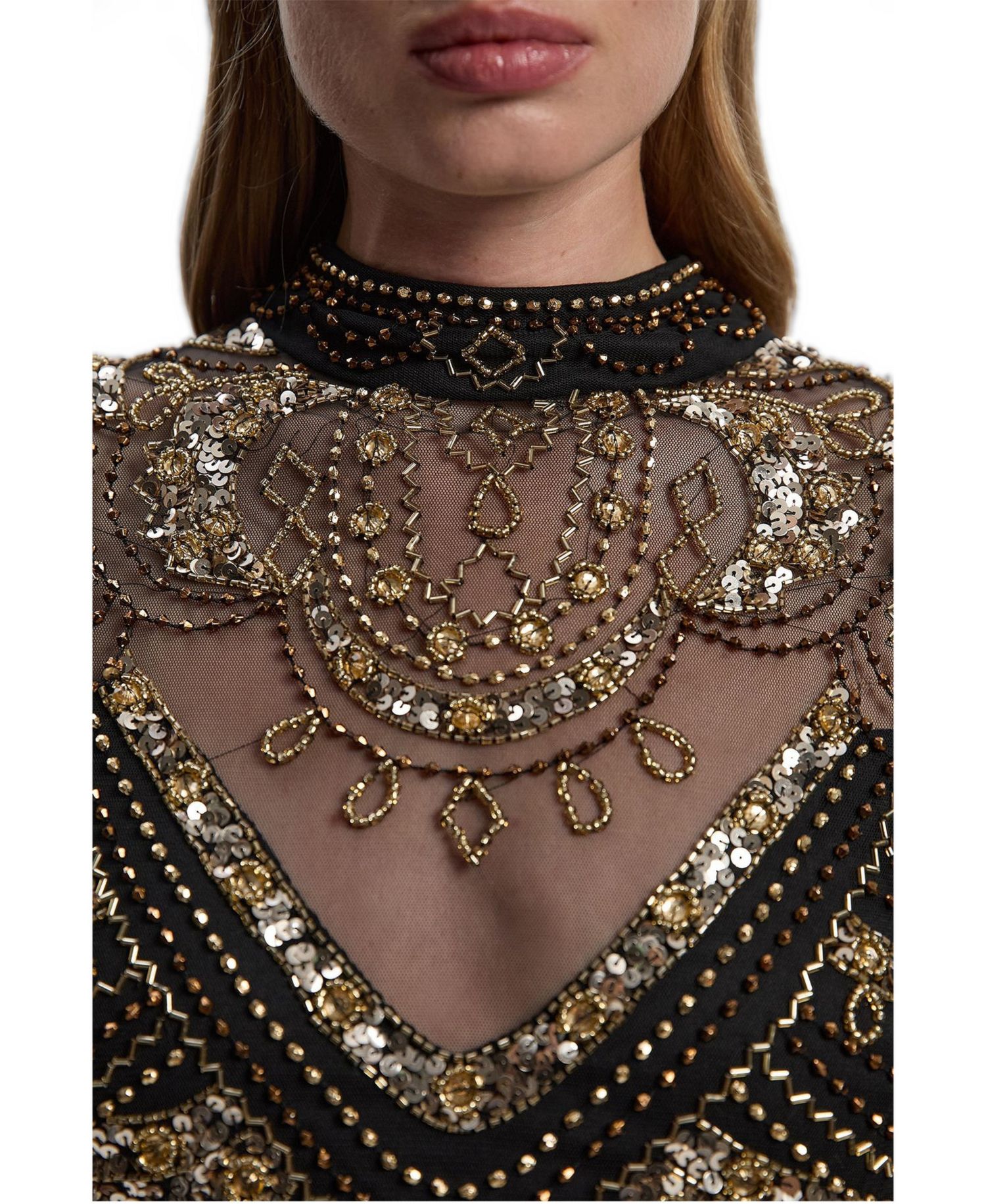 Women's Beaded Midaxi Cape Dress