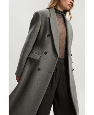 Women's Wool Double Breasted Tailored Maxi Coat