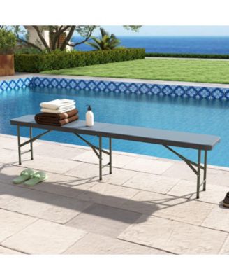 6 Feet Plastic Folding Bench Portable Seat with Handle and Lock