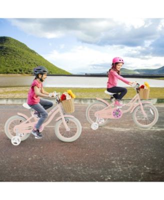Kids Bike with Training Wheels and Adjustable Handlebar Seat