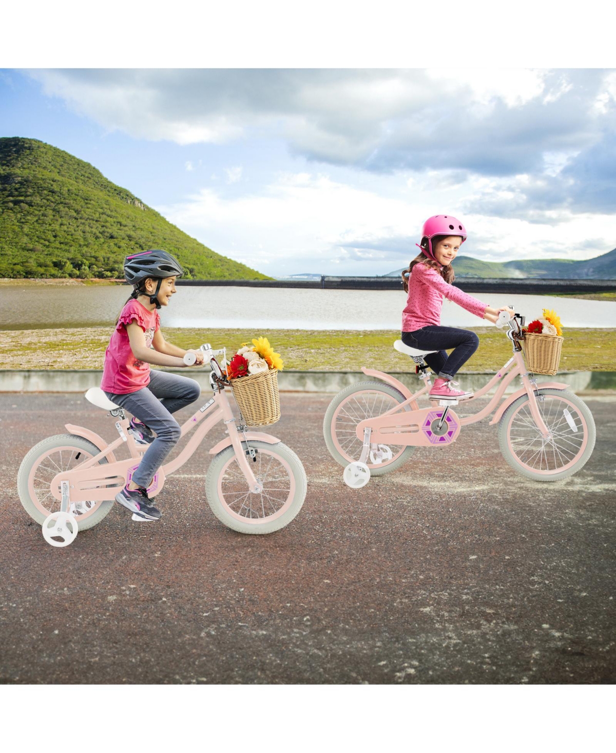 SUGIFT14-Inch Kids Bike with Training Wheels and Adjustable Handlebar Seat