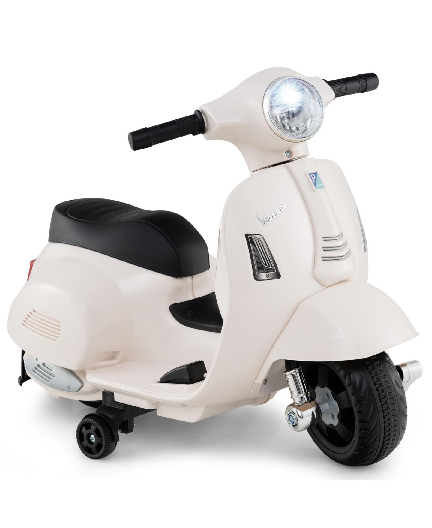 Детская игрушка SUGIFT Licensed Vespa 6V Rechargeable Battery Ride-On Motorcycle with Training Wheels, Ages 18-36 Months, цвет: Белый — фото 10