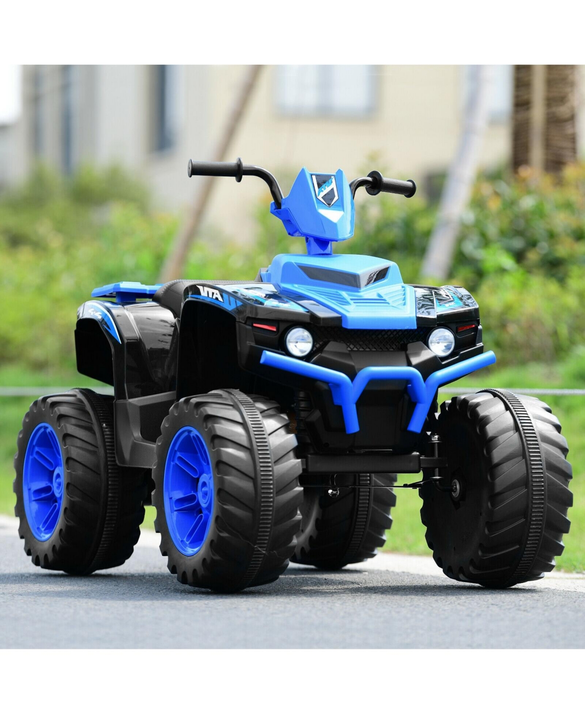 Sugift 12V Kids Ride on Atv with Led Lights and Treaded Tires and Led lights