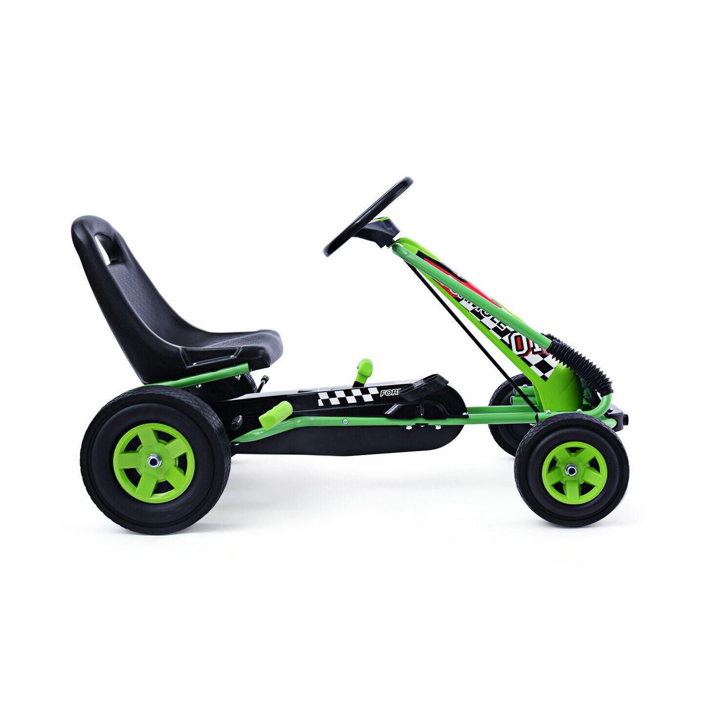 Детская игрушка SUGIFT Pedal-Powered Go Kart Racer with 4-Wheel, 3-Point Steering, Ages 3+, цвет: Зелёный — фото 6