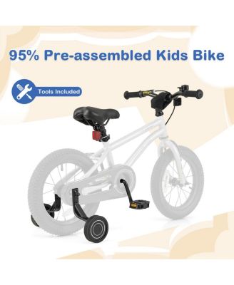14 Inch Kids Bike Bicycle for Boys Girls 3-5 with High Carbon Steel Frame