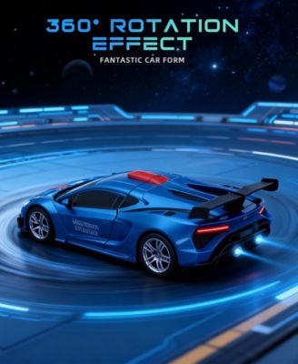 1:18 RC Transforming Robot Car with One-Click Deformation, 2.4GHz RC Car with LED Lights, 360° Rotation & Demo Mode