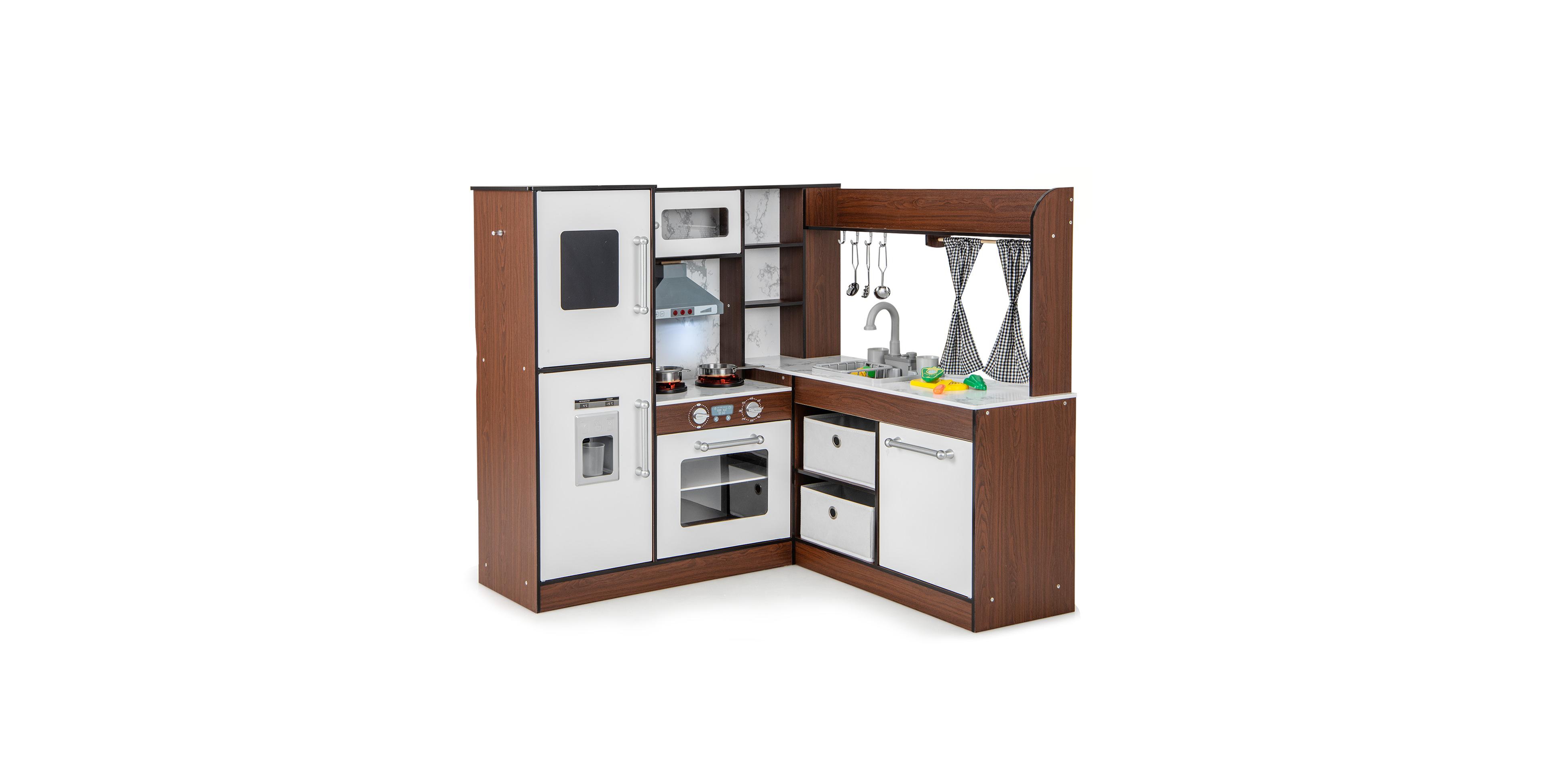 Skonyon Wooden Corner Water-Circulating Play Kitchen, Ages 3+