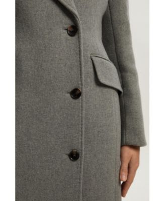 Women's Wool Blend Tailored Fitted Maxi Coat