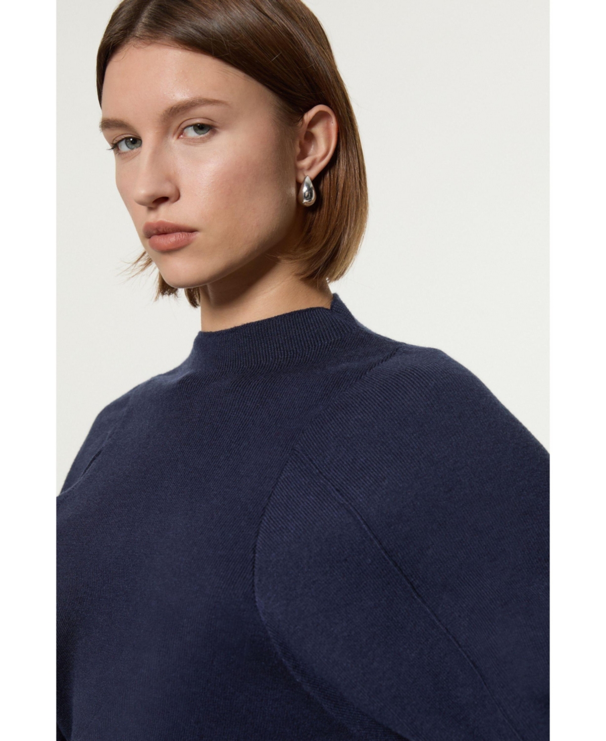 Karen Millen Women's Wool-Look Rounded Sleeve Knit Midi Dress