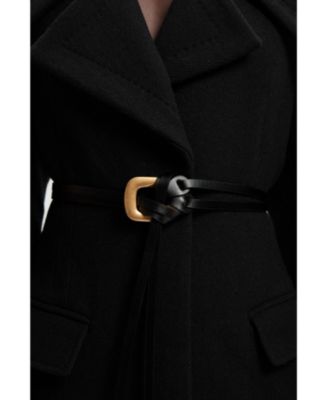Women's Wool Shawl Collar Belted Midi Coat