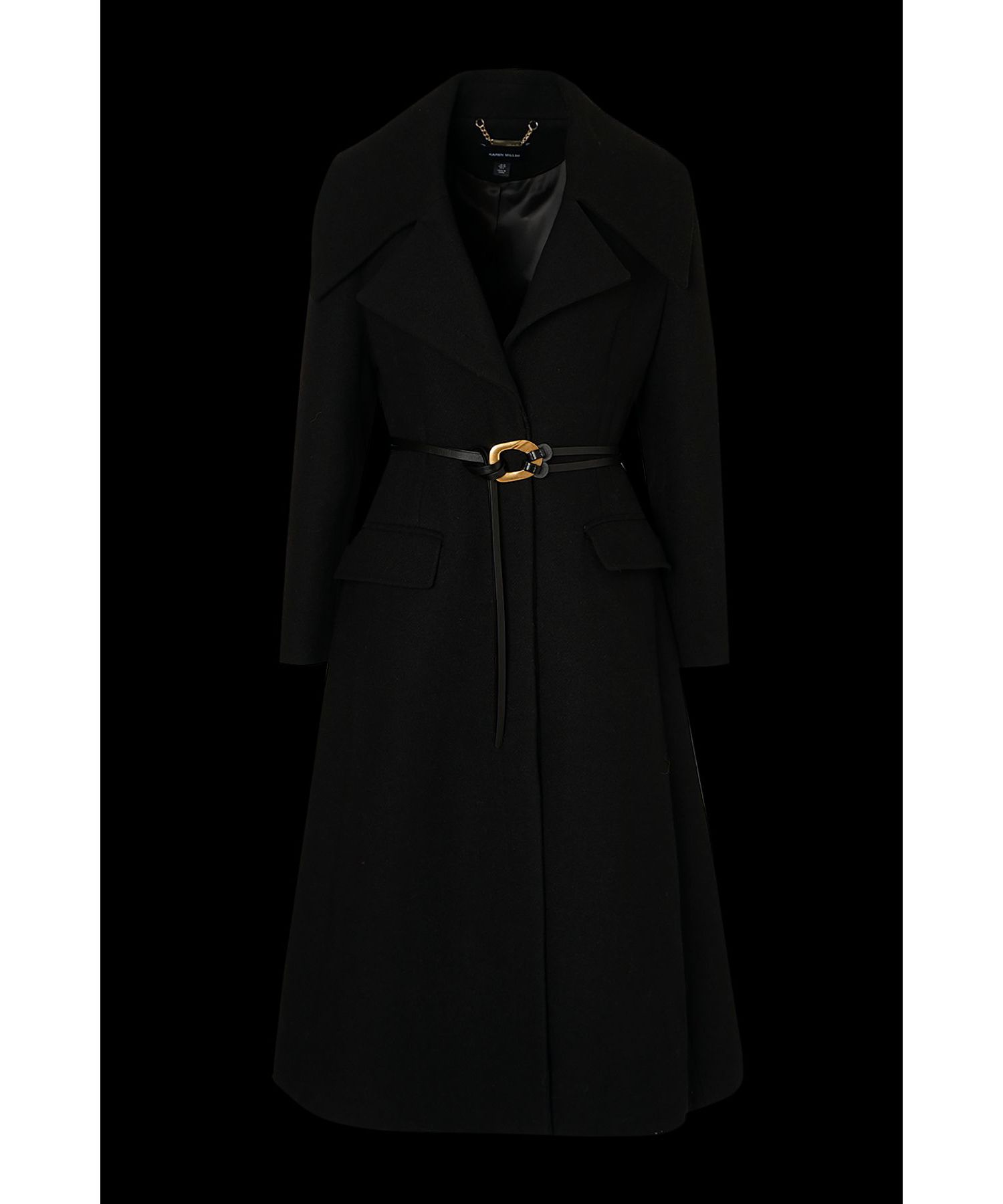 Women's Wool Shawl Collar Belted Midi Coat