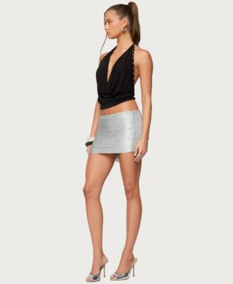 Women's Dion Metallic Fringed Mini Skort