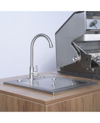 32" Built-In Gas Grill Outdoor Kitchen with Infrared Burner, Sink & Ice Bin