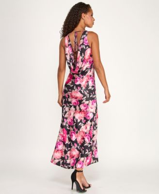 Women's V-Neck Drape Back Midi Dress