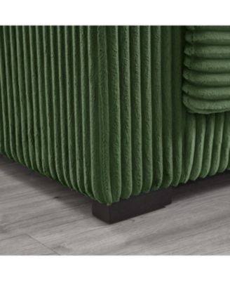 Streamdale 93" L-Shaped Corduroy Sectional Sofa with Reversible Chaise (Green