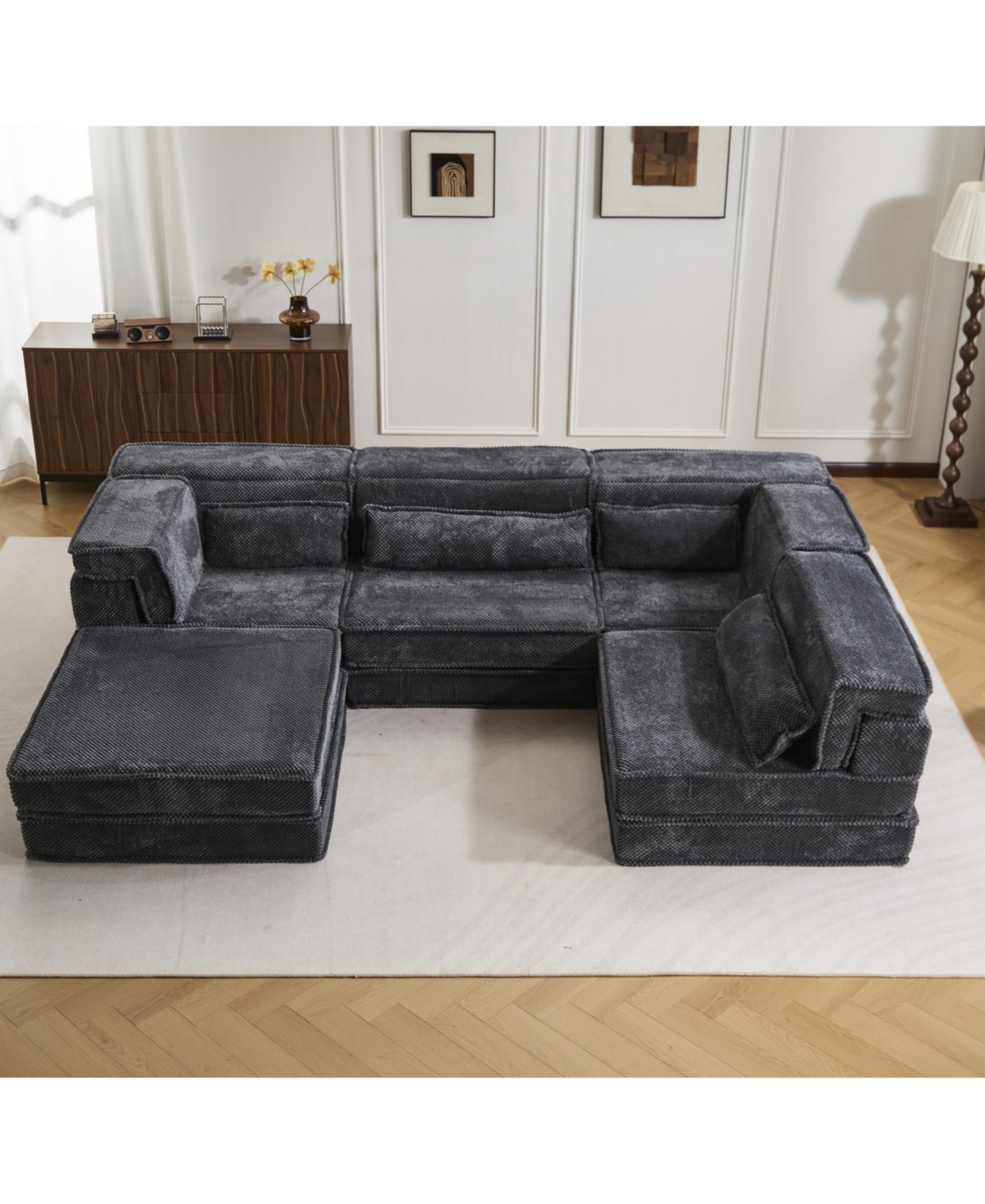 Streamdale Furniture Compression Sofa, Convertible Floor Sofa Bed, Modular Sectional Sofa