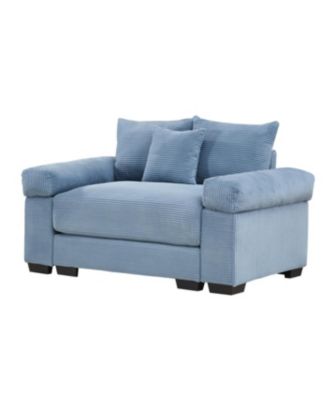 54.3" Oversized Cloud Modular Sectional Couch, Premium Soft Corduroy, Blue