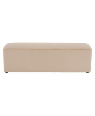 Streamdale Almond Long Plush Ottoman, Modern Simple Footstool and Seat for Home Use