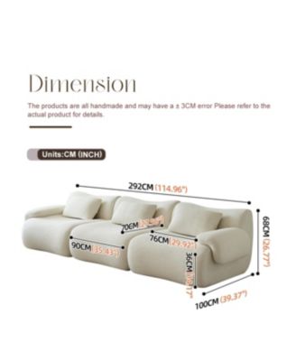 Streamdale Modular Sectional Sofa, Modern Minimalist Couch, Comfy, Space-Efficient - White