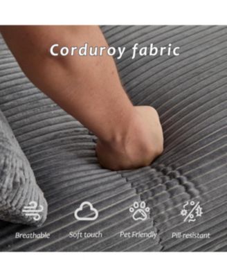 Streamdale Modern Memory Foam Compressed Sofa, Large Sectional Couch, Pet-Friendly, Corduroy, Grey