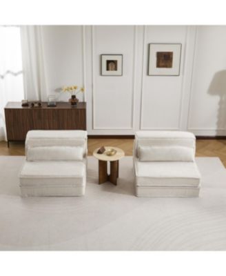 Streamdale Compression Sofa, Convertible Floor Sofa Bed, White