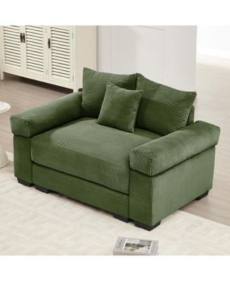 Streamdale Oversized Cloud Modular Sectional Couch, Premium Soft Corduroy, Green