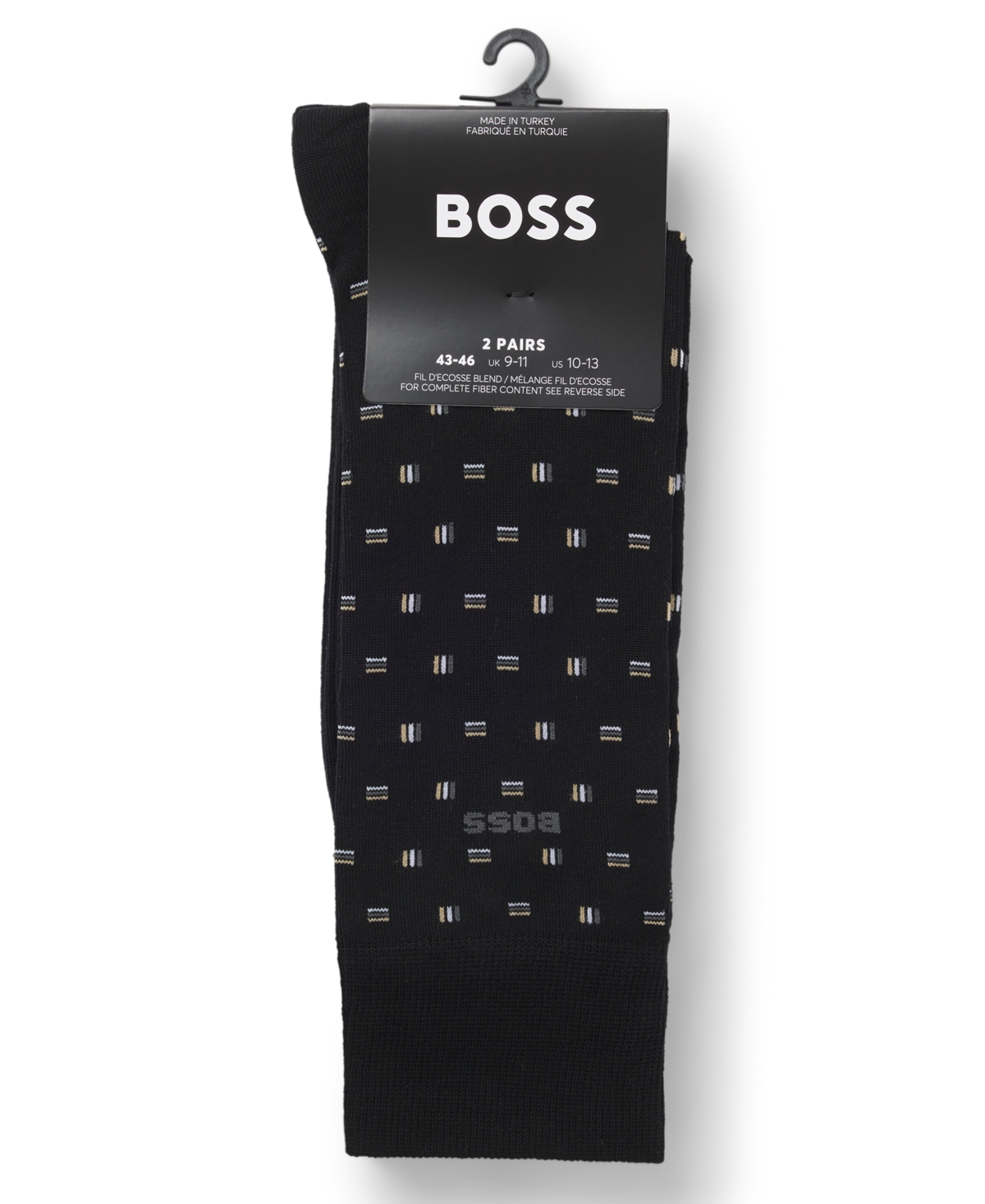 Hugo Boss Men's Mini Iconic Print Logo Socks, 2-Pack