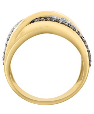 White, Brown, & Black Diamond Ring (1-1/10 ct. t.w.) in 14k Yellow Gold