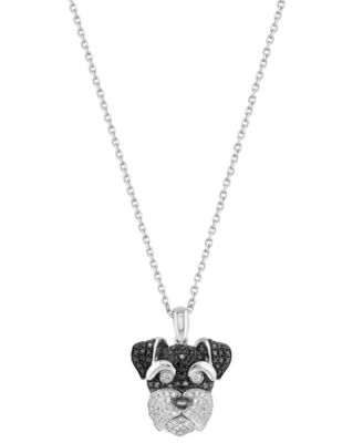 White & Black Diamond Pendant Necklace (5/8 ct. t.w.) in 14k White Gold