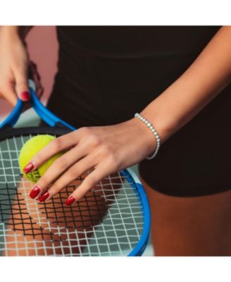 Gradual Size Gemstone Sterling Silver Tennis Bracelet