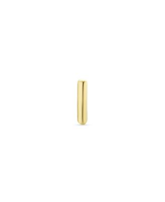 Tiny Initial Letter 1 Piece Stud Earring in Real 14K Yellow Gold Screw Back