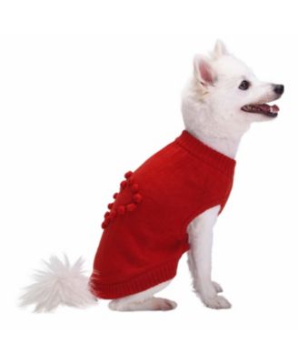 Pom-Pom Heart Dog Sweater