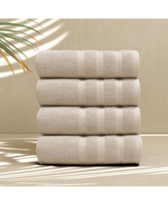 Luxury Soft & Absorbent 100% Ring Spun Cotton Hand Towels for Bathroom, Shower, Spa - 4 Piece Hand Towel Set
