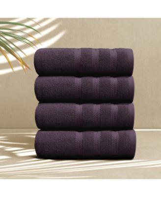 Luxury Soft & Absorbent 100% Ring Spun Cotton Hand Towels for Bathroom, Shower, Spa - 4 Piece Hand Towel Set