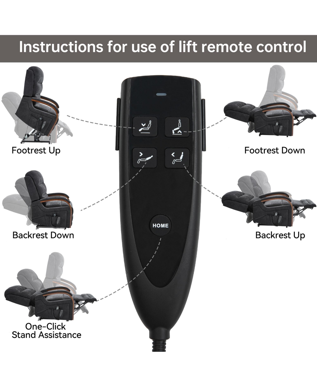 Power Chenille Lift Recliner Chair Dual Motor Infinite Position Up to 350 Lbs with Solid Wood Armrests, Heat Massage and Heavy Duty Motion Mechanism