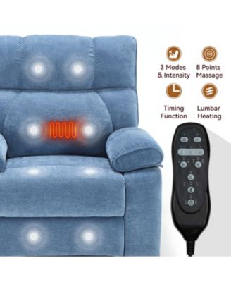 Heat Massage Dual Motor Infinite Position Up to 350 LBS Large Electric Power Lift Recliners with Hidden Cup Holders, Power-Remote