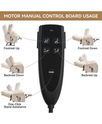 Heat Massage Dual Motor Infinite Position Up to 350 LBS Large Electric Power Lift Recliners with Hidden Cup Holders, Power-Remote